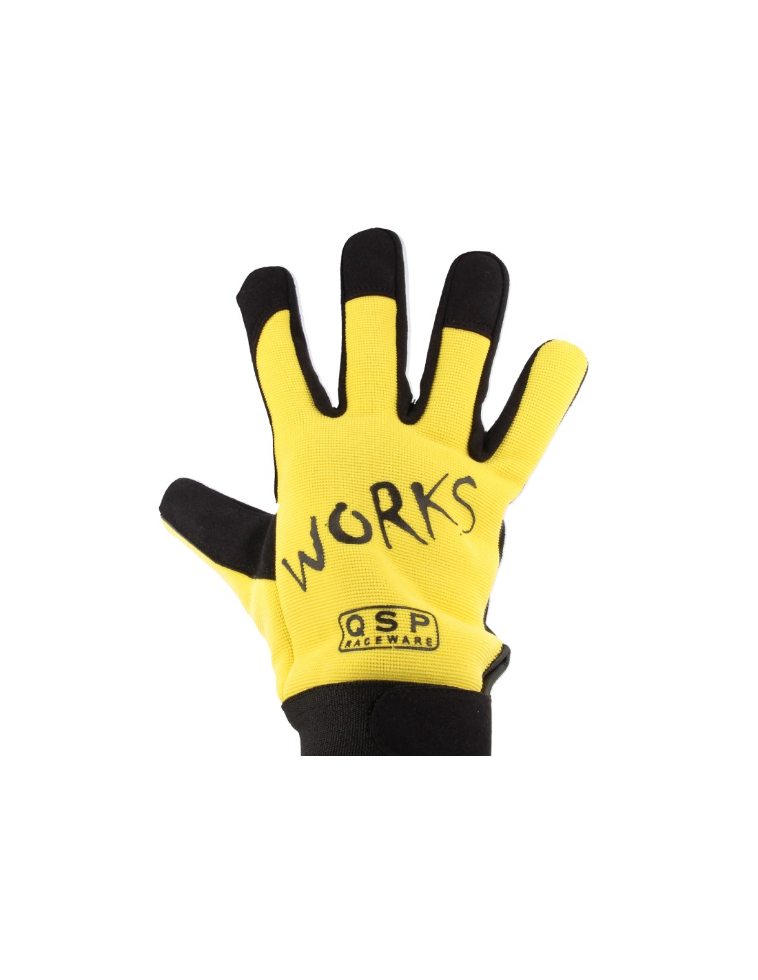 QWORKS_qsp_mechanic_gloves_mekaniker_handskar_westcoast_motorsport_yellow_front