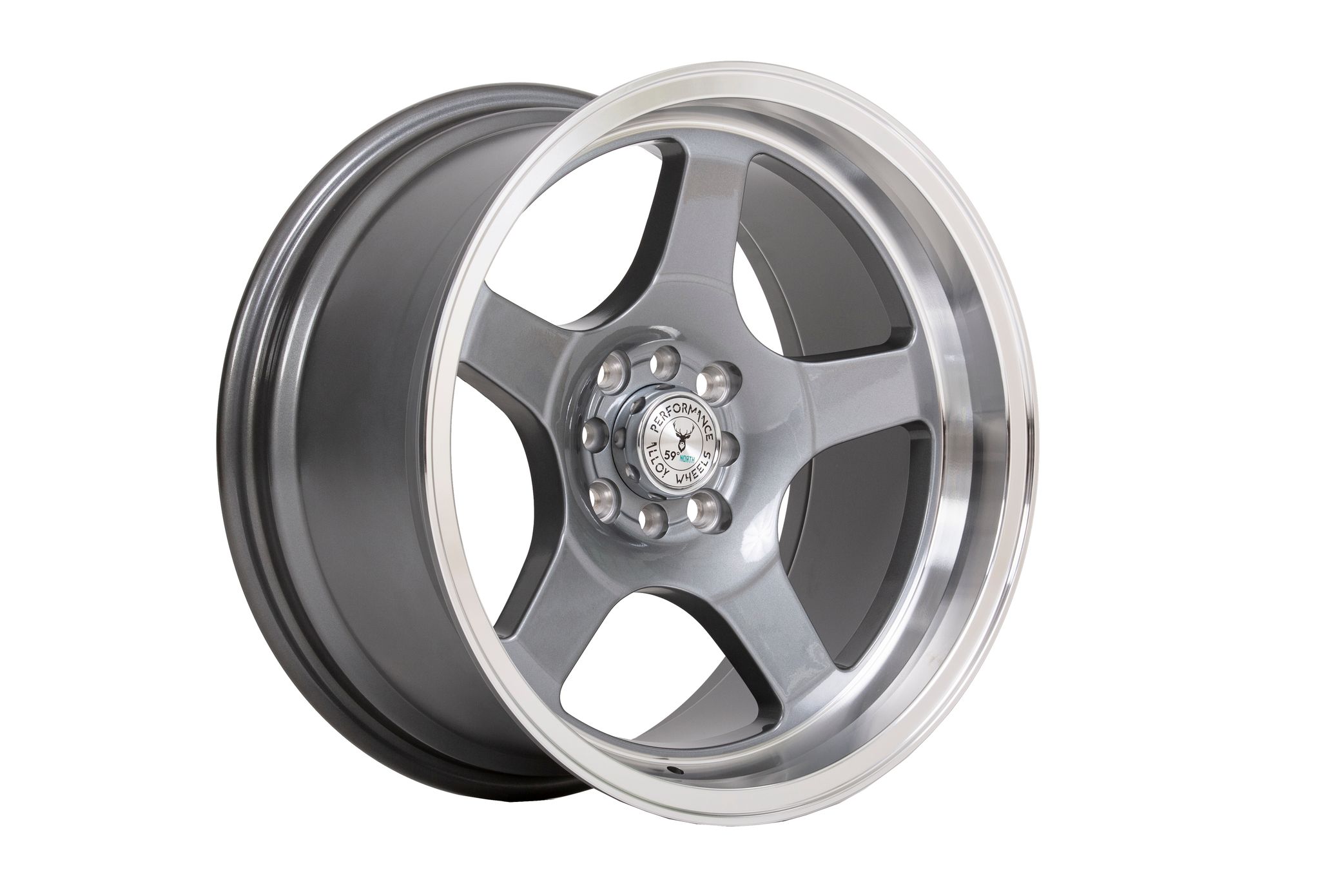 59_North_Wheels_D-004_8-5x17-ET10-4x100-4x114-3_Glossy_gunmetal_polished_lip_westcoast_motorsport_front