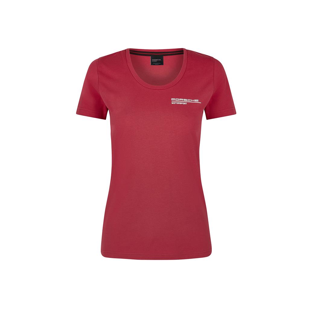 304491019600215_PORSCHE FW WOMENS TEE red_tjejmodell_top_westcoast_motorsport_front