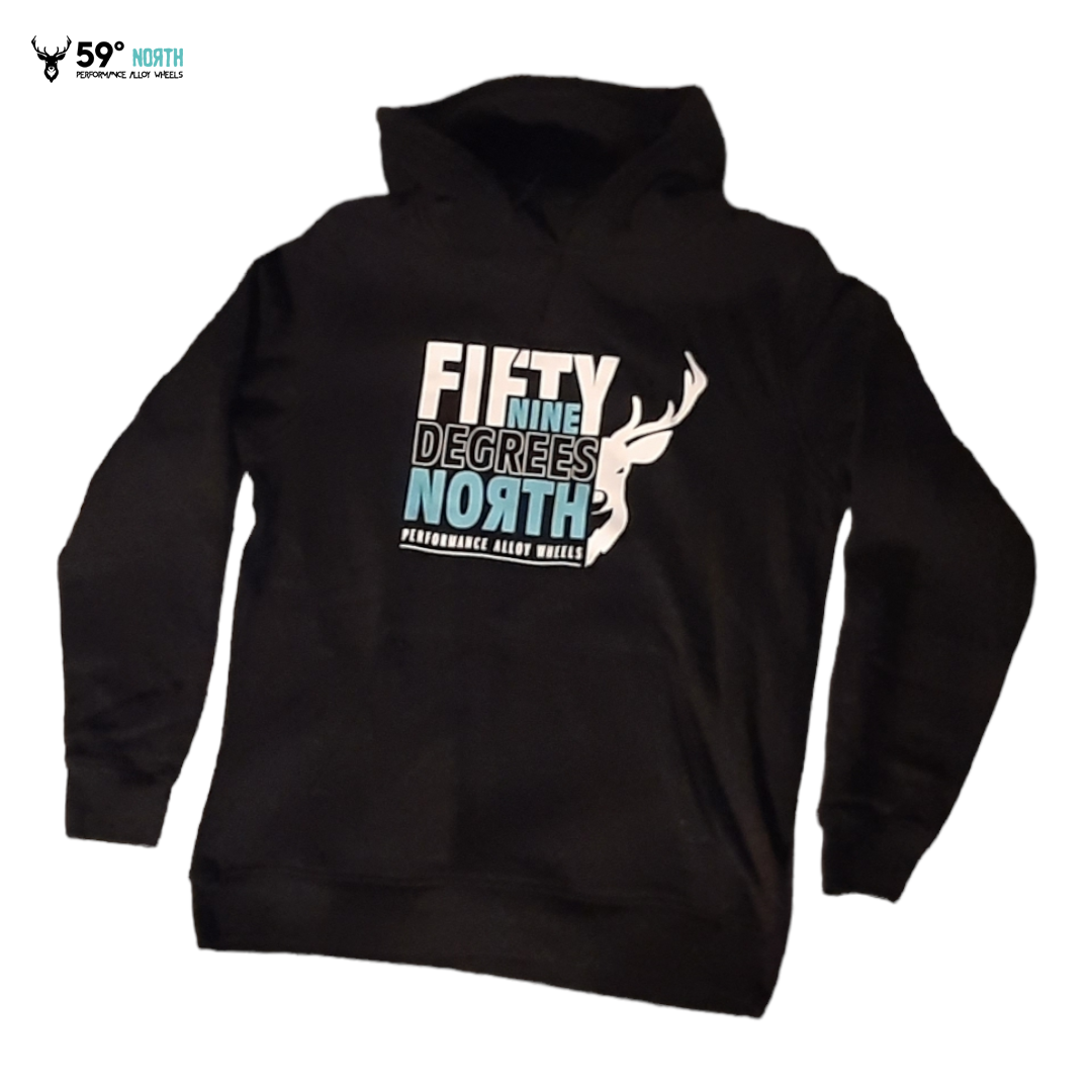 FiftyninenorthhoodieBB_59_North_Hoodie_Square_Deer_print_westcoast_motorsport_svart_front