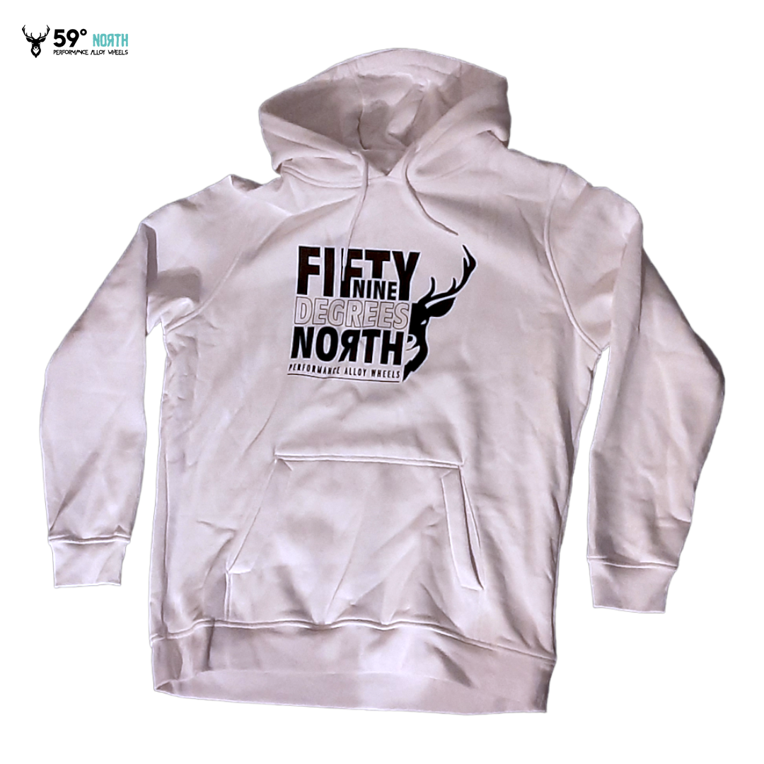 FiftyninenorthhoodieWB_59_North_Hoodie_Square_Deer_Print_White-Black_luvtröja_westcoast_motorsport_front
