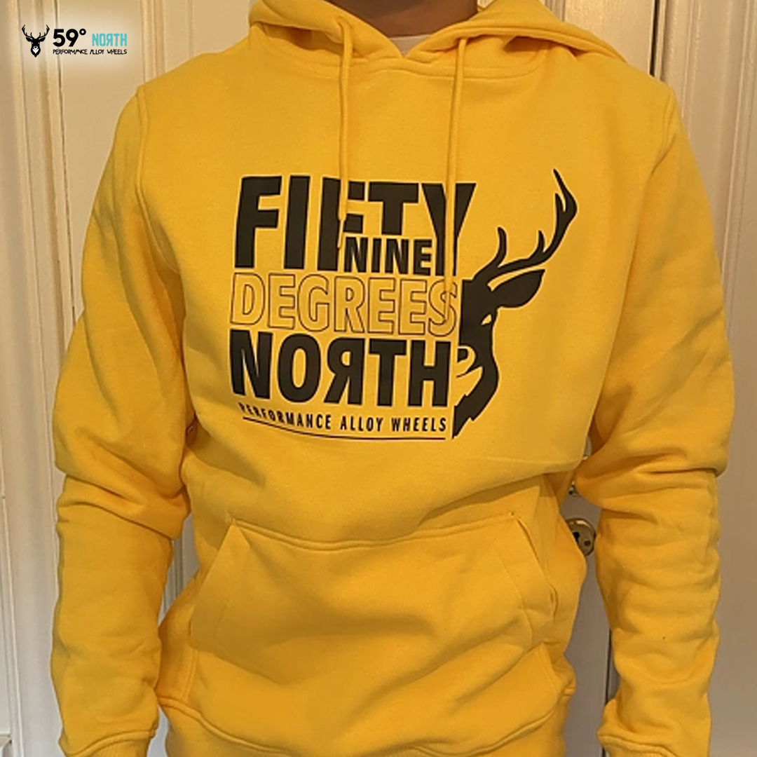 FiftyninenorthhoodieYAB_59_North_Hoodie_Square_Deer_Print_Black_luvtröja_westcoast_motorsport_gul