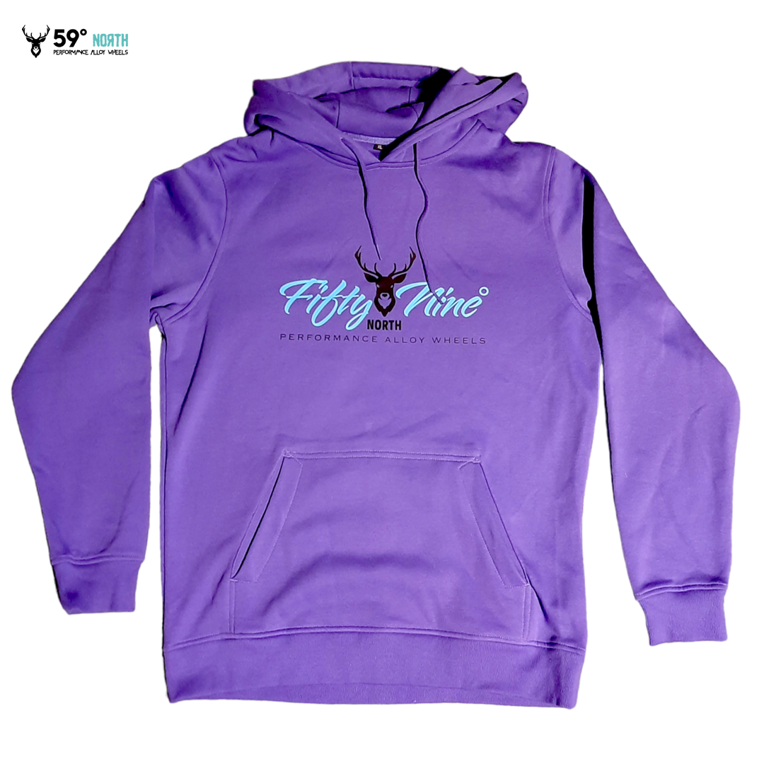 fiftyninedeerhoodiePBT_59northwheels_59_north_wheels_lila_purple_classic_hoody_hooded_sweat_luvtröja_westcoast_motorsport_drifting_actionsport