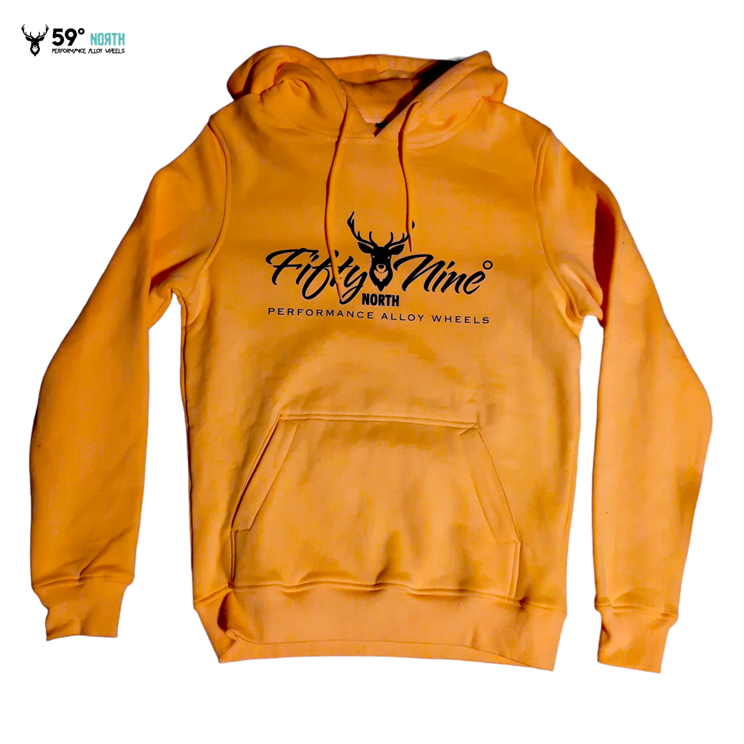 fiftyninedeerhoodieYB_59northwheels_59_north_wheels_yellow_gul_classic_hoody_hooded_sweat_luvtröja_westcoast_motorsport_drifting_actionsport