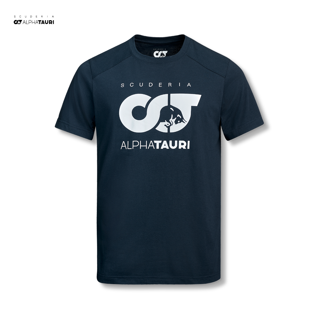 M-1437_Scuderia_Alphatauri_Logo_Tee_t-shirt_f1_team_formula1_formel1_f1sweden_f1sverige_westcoast_motorsport_blue_navy_blå_front