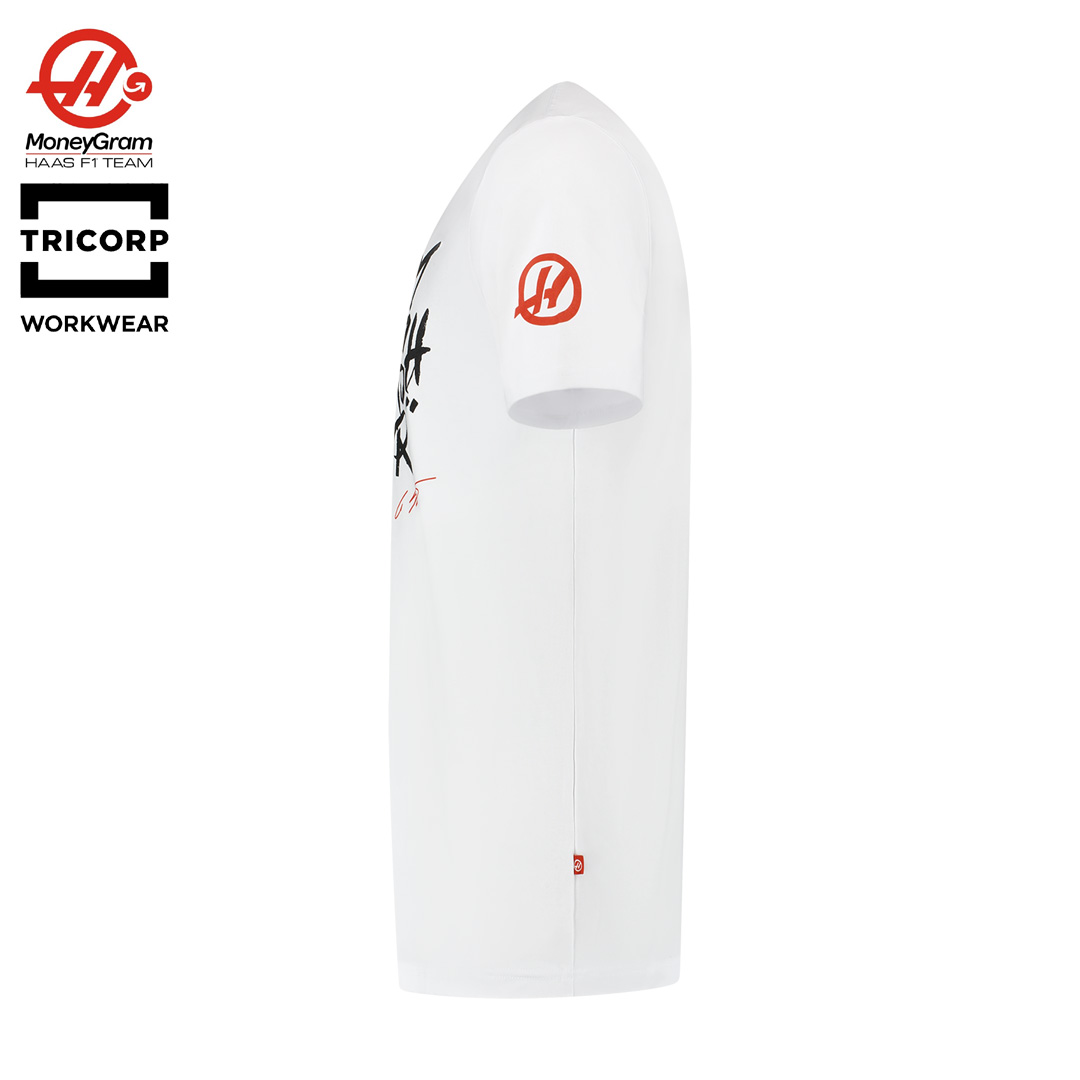 901148_moneygram_haas_f1_team_gunther_steiner_guenther_tshirt_tee_fok_smash_my_door_quote_formel1_formula1_f1sweden_f1sverige_westcoast_motorsport_white_vit_left_side