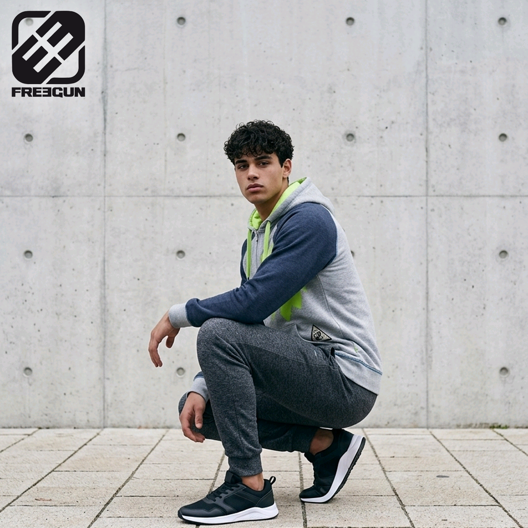 FGPE151SWZFU11_freegun_smash_zip_hoodie_scratch_logo_grey_green_blue_motorcross_skateboard_lifestyle_snowboard_hooded_sweatshirt_westcoast_motorsport_model
