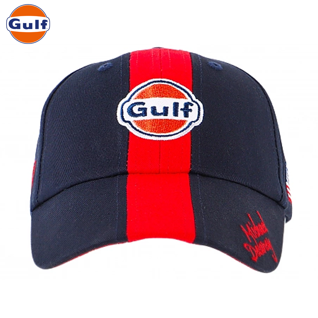 GPO54_gulf_oil_motorsport_m_delaney_basecap_navy_blue_cap_keps_usa_america_motorsport_racing_westcoast_motorsport_front