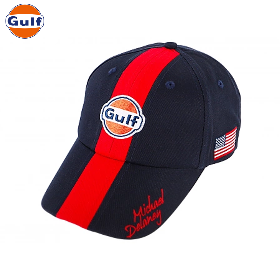 GPO54_gulf_oil_motorsport_m_delaney_basecap_navy_blue_cap_keps_usa_america_motorsport_racing_westcoast_motorsport_front_side