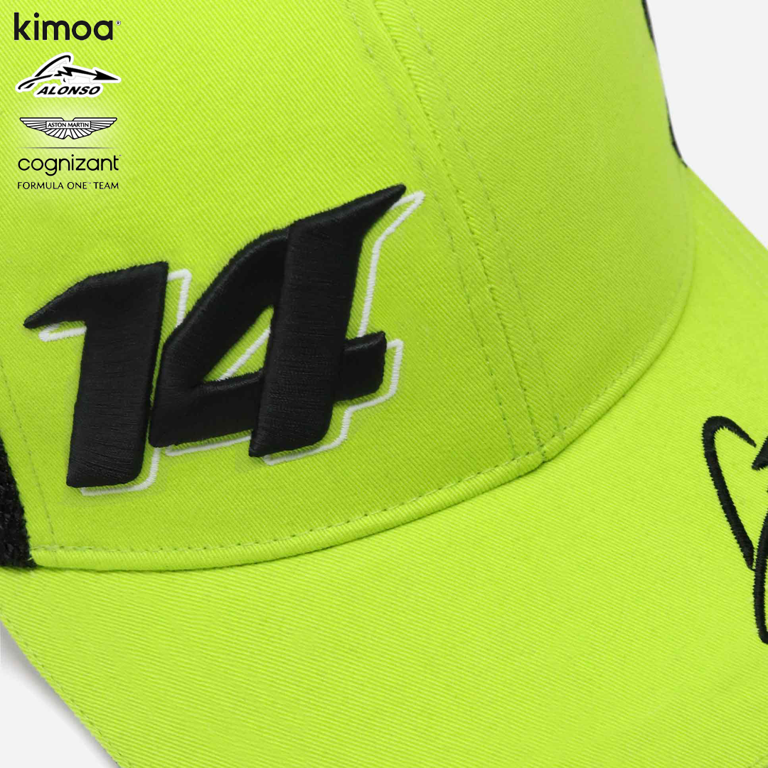 GO0S23993300_kimoa_aston_martin_cognizant_f1_team_fernando_alonso_cap_keps_14_green_formel1_formula1_f1sweden_f1sverige_westcoast_motorsport_lime_closeup