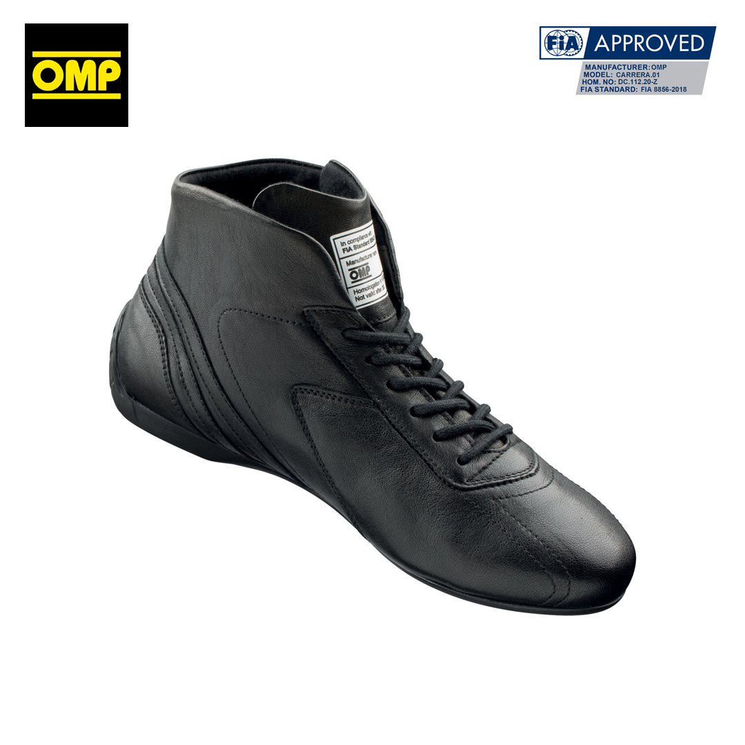 IC0-0784-B01_omp_carrera_vintage_racing_shoe_racingsko_retro_leather_skinn_fia_approved_classic_westcoast_motorsport_black_svart_leather_inside_front