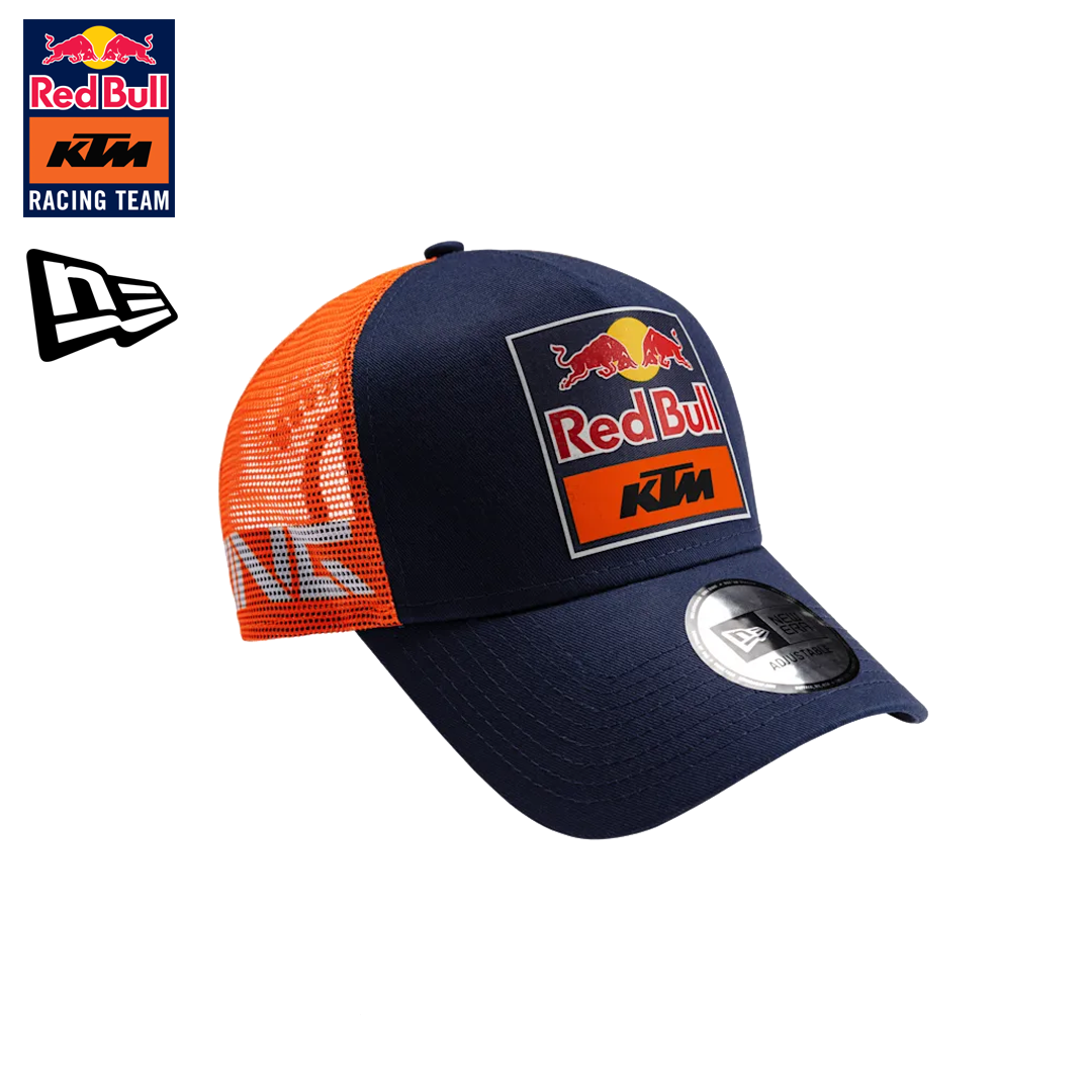 KTM24073_red_bull_ktm_racing_team_trucker_cap_bent_brim_bb_blue_orange_newera_new_era_motogp_enduro_motorcross_bike_actionsport_westcoast_motorsport_sweden_front_right_side