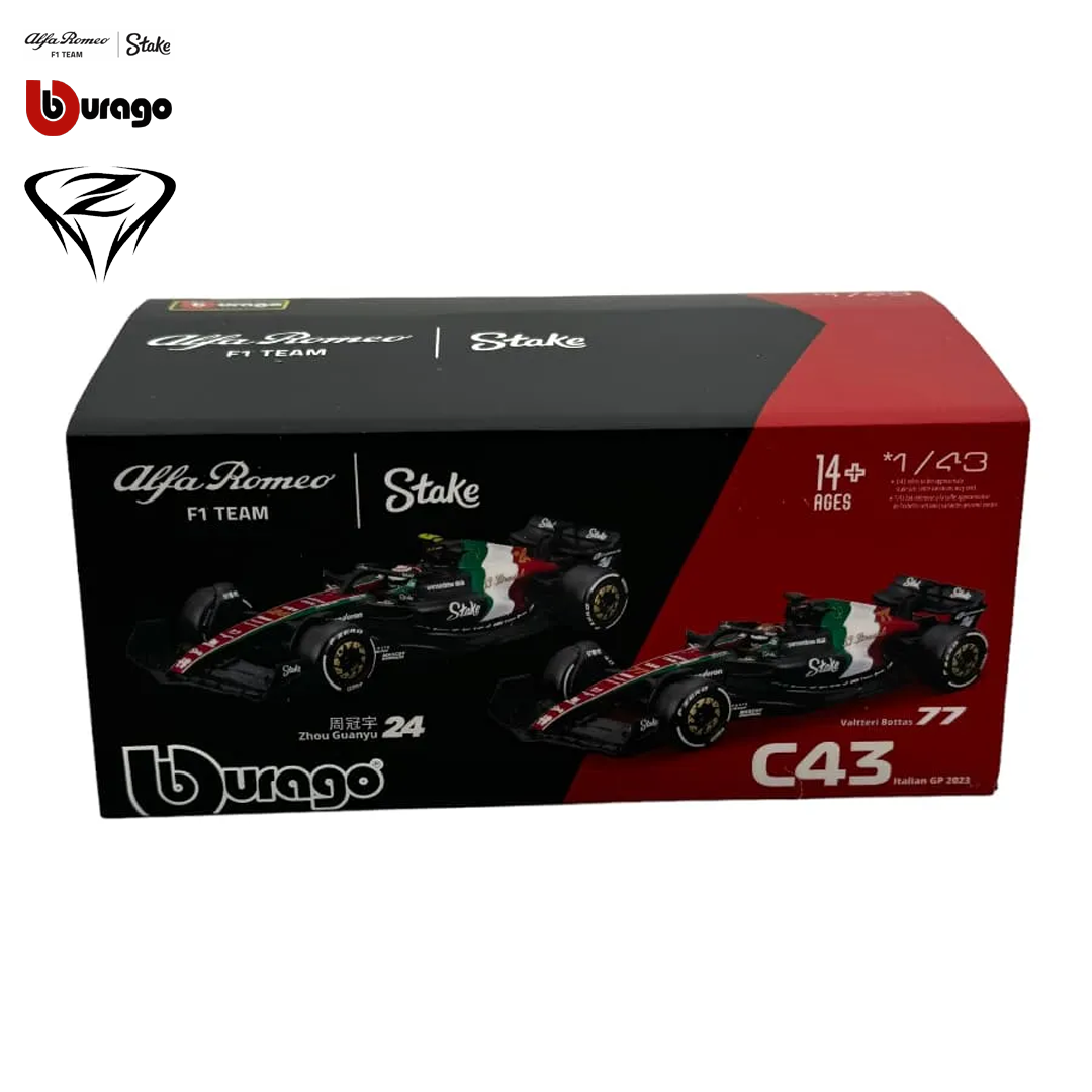 18-38086_VA-38086G_alfa_romeo_f1_team_stake_sauber_italian_grand_prix_2023_gp_model_car_miniature_zhou_guanyu_bburago_modellbil_leksaksbil_formel1_formula1_westcoast_motorsport_box