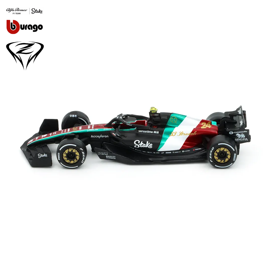 18-38086_VA-38086G_alfa_romeo_f1_team_stake_sauber_italian_grand_prix_2023_gp_model_car_miniature_zhou_guanyu_bburago_modellbil_leksaksbil_formel1_formula1_westcoast_motorsport_left