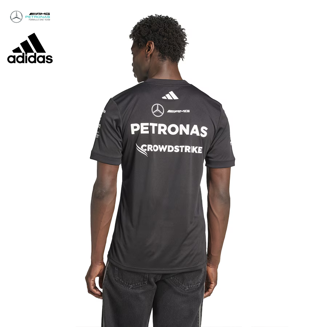 JW5361_mercedes_amg_petronas_adidas_formula_one_team_replica_drivers_tee_t-shirt_2025_f1nordics_f1sweden_f1sverige_formula1_formel1_merch_streetwear_westcoast_motorsport_black_man_back