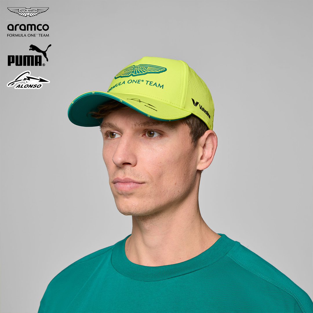701233023_aston_martin_formula_one_team_replica_fernando_alonso_cap_puma_stichd_f1sweden_f1sverige_formel1_formula1_f1_official_merch_westcoast_motorsport_lime_face