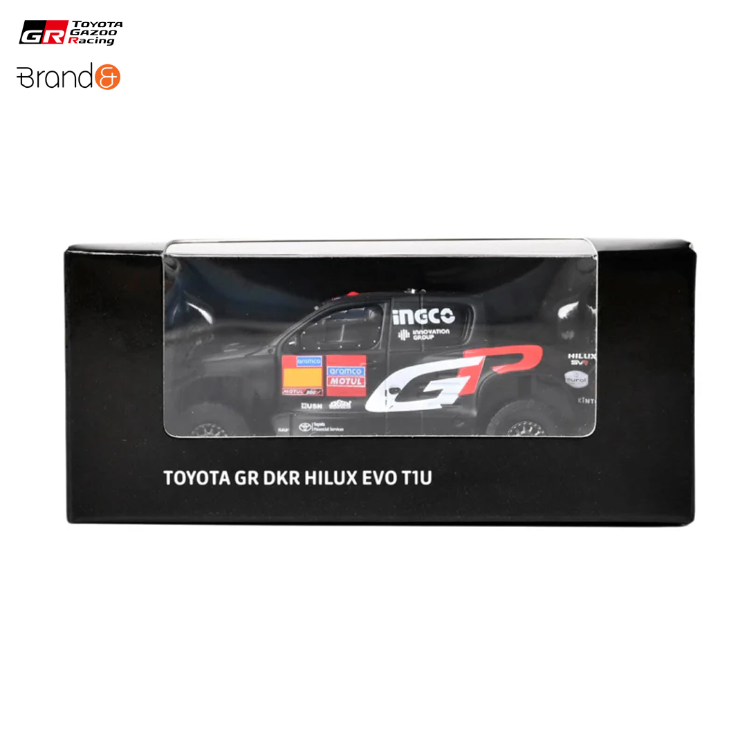 TBMTRREDIS48-hilux_toyota_gazoo_racing_gr_dkr_hilux_evo_t1u_rally_raid_pullback_car_miniature_car_modellbil_leksaksbil_brand_and_official_racing_merch_f1_drifting_westcoast_motorsport_box