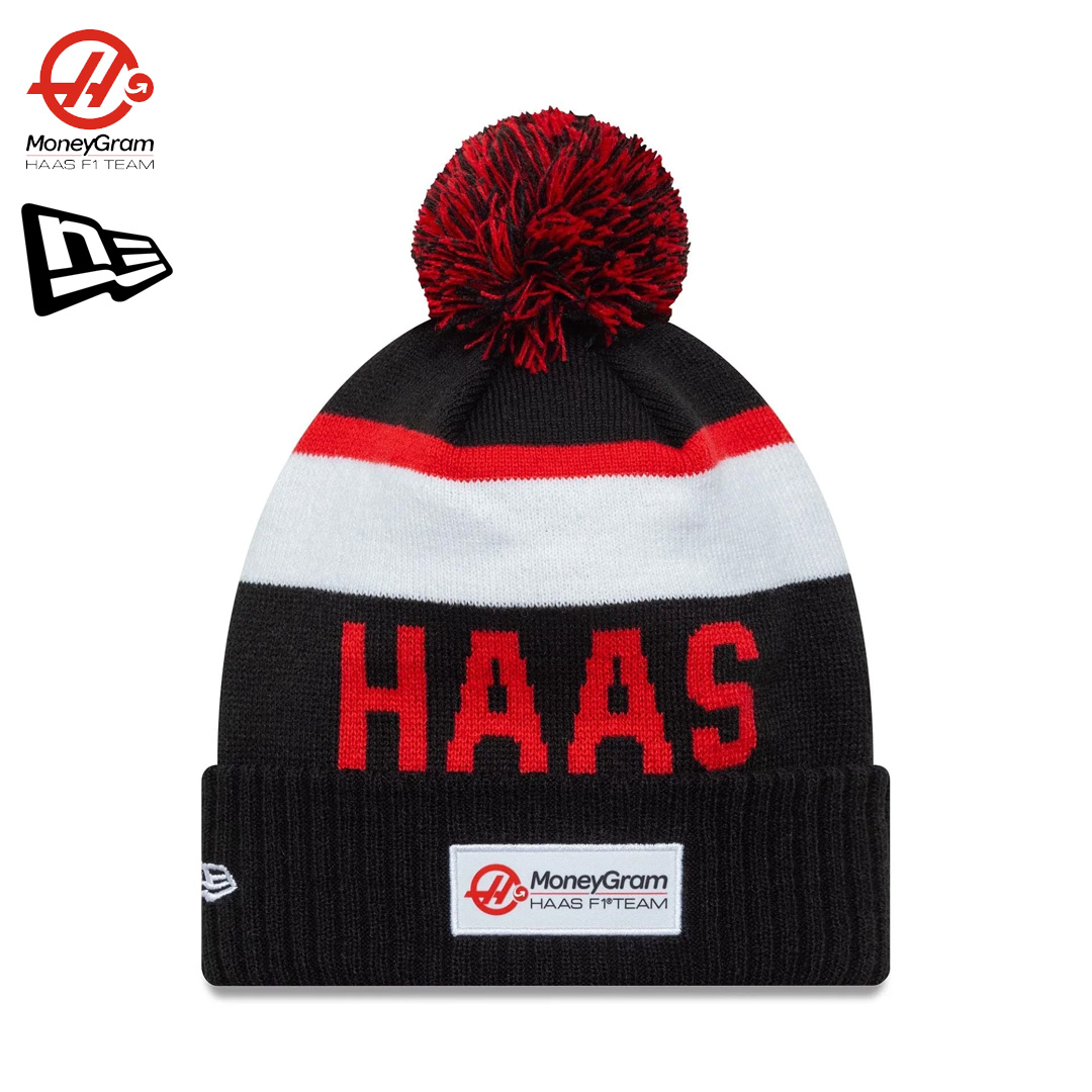 60684603_moneygram_haas_f1_team_sport_beanie_mössa_new_era_formula1_f1sweden_formel1_official_merch_westcoast_motorsport_front