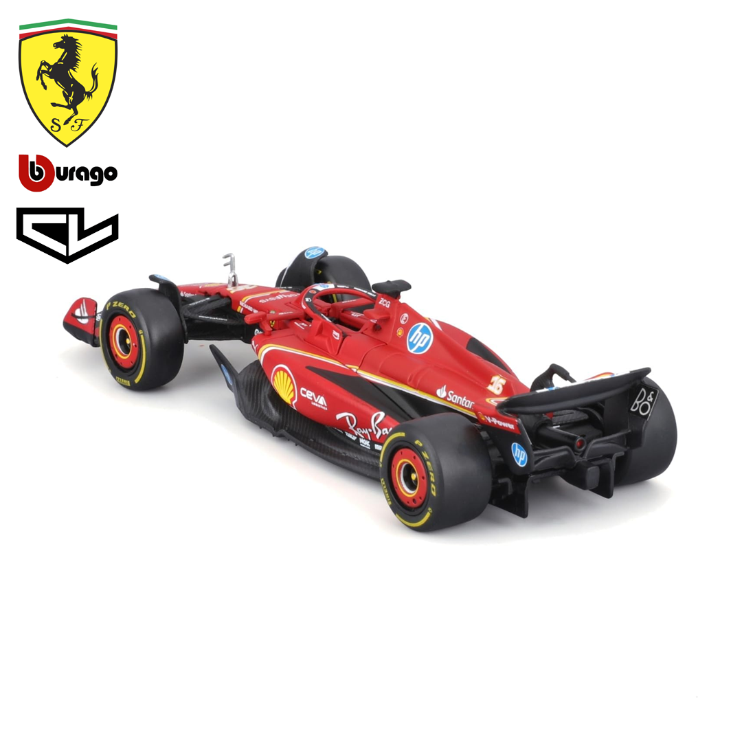 18-36844_scuderia_ferrari_bburago_sf-24_model_car_miniature_f1_formula1_formel1_leksaksbil_modellbil_charles_leclerc_westcoast_motorsport_back_left