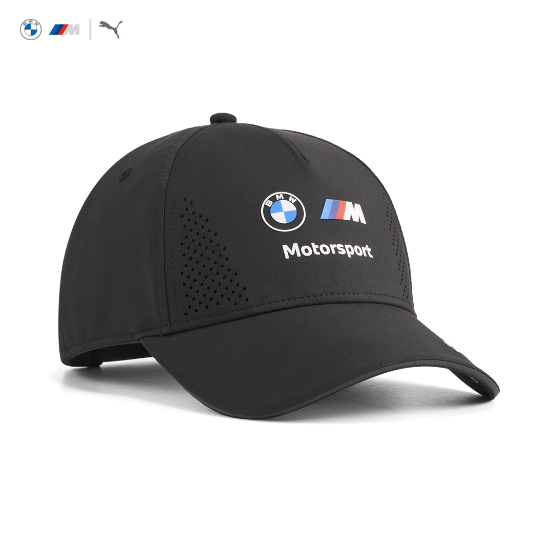 701239129001_bmw_motorsport_replica_cap_keps_m-sport_official_merch_puma_stichd_fuelforfans_westcoast_motorsport_black_svart_front
