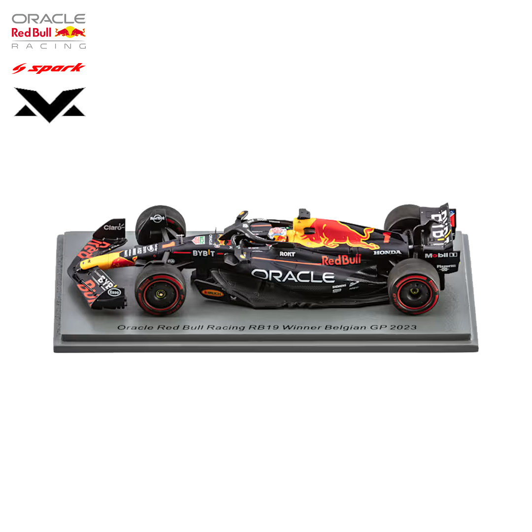 RBR24409_oracle_red_bull_racing_RB19_belgian_grand_prix_model_car_spark_models_1-43_max_verstappen_f1_official_merch_redbull_formel1_formula1_westcoast_motorsport_left