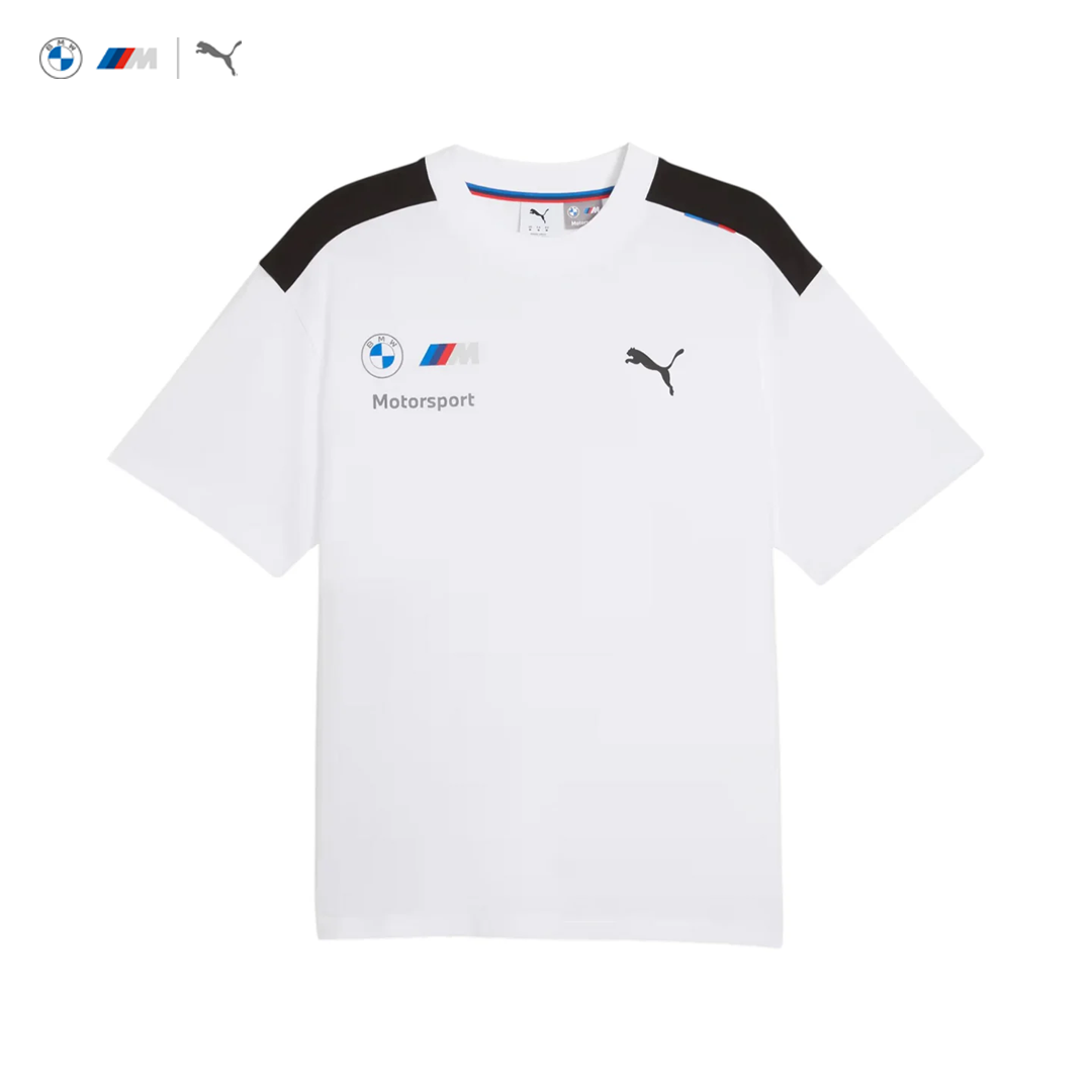 701239128002_bmw_motorsport_replica_rp_driver_tee_t-shirt_m_sport_bimmer_puma_official_merch_fuelforfans_westcoast_motorsport_white_vit_front