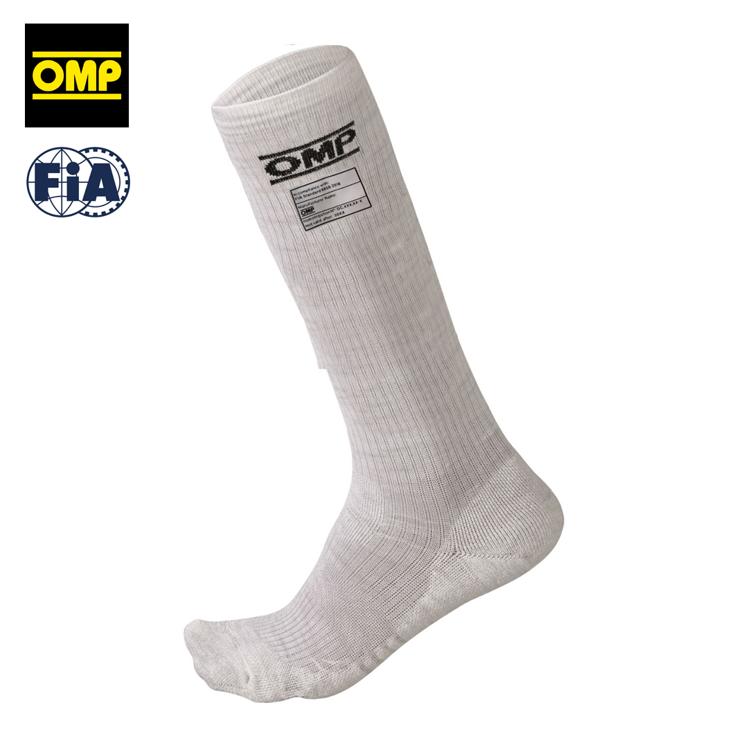 8OMPIAA766020_omp_one_compression_socks_fia_approved_kompressionsstrumpor_sockar_strumpor_racing_driver_race_wear_utrustning_westcoast_motorsport_vit_white
