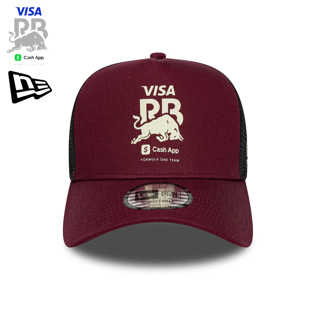 60897758_visa_cash_app_racing_bulls_new_era_seasonal_trucker_cap_burgundy_red_official_merch_f1_store_redbullshop_westcoast_motorsport_front